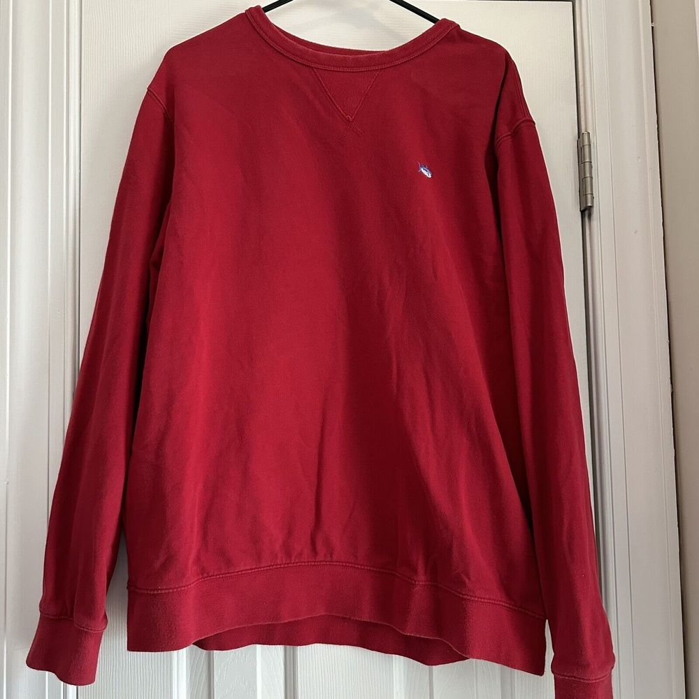 Southern Tide Upper Deck Sweatshirt Mens M Red Long Sleeve Crew Neck Logo